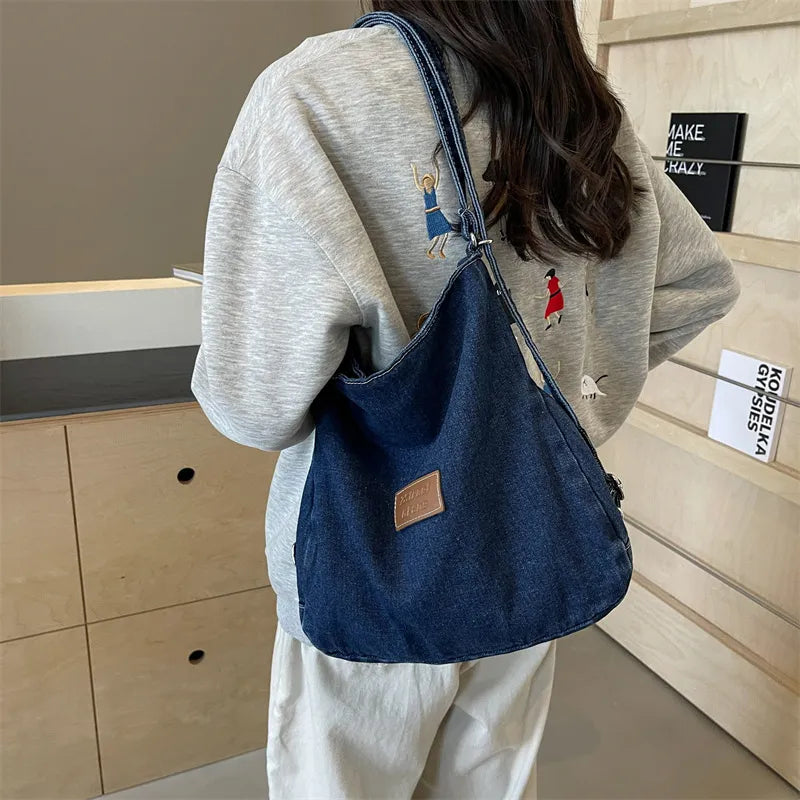 Adjustable Strap Denim Shoulder Bag - V.I.P Digital Presence