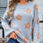 Angel Wings Flower Round Neck Dropped Shoulder Sweater - V.I.P Digital Presence