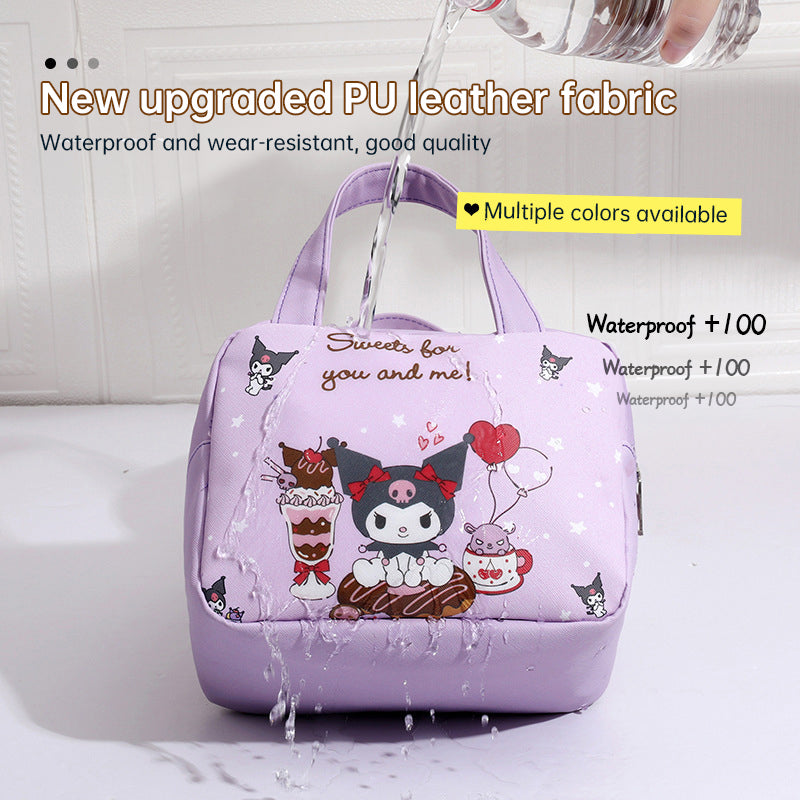 Anime MINISO Ins Thermal Insulation Children Portable Bag Cute Kuromi ...