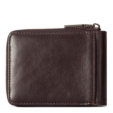 Anti-Theft Brush Men's Leather Wallet Top Layer Cowhide Short Coin Purse Zipper Retro Leather Men Bag - V.I.P Digital Presence