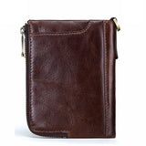 Anti-Theft Brush RFID Genuine Leather Men's Wallet Multifunctional Double Zipper Vertical Wallet Fashion Casual Coin Purse - V.I.P Digital Presence