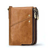 Anti-Theft Brush RFID Genuine Leather Men's Wallet Multifunctional Double Zipper Vertical Wallet Fashion Casual Coin Purse - V.I.P Digital Presence