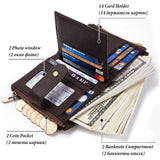 Anti-Theft Brush Wallet Leather Bag Multi-Function Buckle Zipper Retro Crazy Horse Cowhide Men's Bag Casual Coin Purse - V.I.P Digital Presence