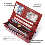 Anti-Theft Brushed Genuine Leather Ladies Wallet Top Layer Cowhide Long Women's Bag Multi-Card Card Holder Mobile Phone Bag Clutch Bag - V.I.P Digital Presence