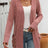 Autumn and winter new solid color pit stripe brushed pocket cardigan long sleeved jacket for women - V.I.P Digital Presence