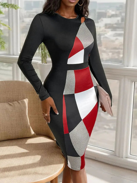 Autumn slimming temperament commuting geometric figure high waisted long skirt - V.I.P Digital Presence