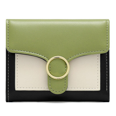Brand Designer Geometric Panelled Trifold Women Wallet Pu Leather Zipper Coin Ladies Small Purse Card Holder Short Female Wallet - V.I.P Digital Presence