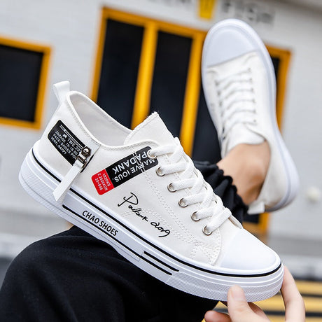 Breathable men's canvas shoes, Hong Kong style men's shoes, casual cloth shoes, trendy, lightweight, low top board shoes - V.I.P Digital Presence
