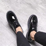 Bright leather casual leather shoes, men's business formal wear, British men's shoes, youth trend, versatile, thick soled, height increasing small leather shoes - V.I.P Digital Presence