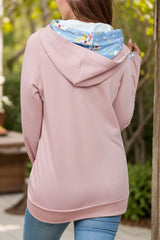 Button printed hooded women's hoodie - V.I.P Digital Presence