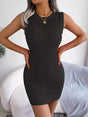 Cable-Knit Round Neck Sleeveless Sweater Dress - V.I.P Digital Presence