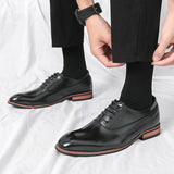 Casual shoes, leather shoes, men's formal wear, men's shoes, lace up business pointed leather shoes - V.I.P Digital Presence