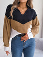 Color Block Dropped Shoulder Sweater - V.I.P Digital Presence