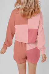 Color Block Round Neck Top and Shorts Set - V.I.P Digital Presence