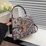 Color blocking hand-held small square bag, versatile for women, single shoulder - V.I.P Digital Presence