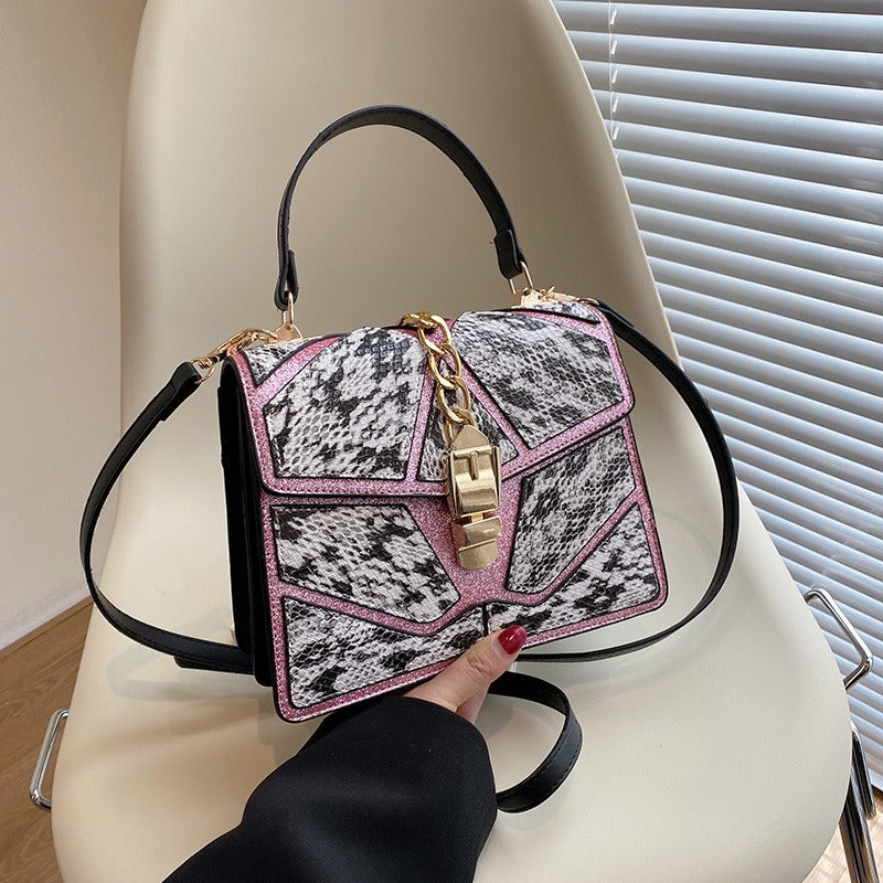 Color blocking hand-held small square bag, versatile for women, single shoulder - V.I.P Digital Presence