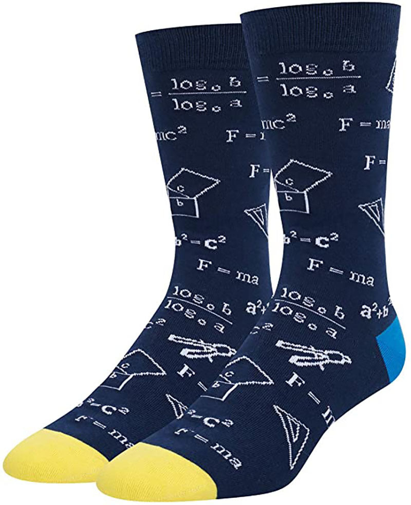 Colorful Mathematical Formula Problem Solving Printed Men's Socks Cotton Socks - V.I.P Digital Presence