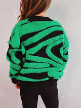 Contrast Button Up Long Sleeve Cardigan - V.I.P Digital Presence