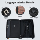 Contrast Color Hardshell Luggage 24inch Expandable Spinner Suitcase with TSA Lock Lightweight Black + ABS - V.I.P Digital Presence