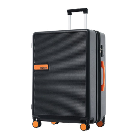 Contrast Color Hardshell Luggage 24inch Expandable Spinner Suitcase with TSA Lock Lightweight Black + ABS - V.I.P Digital Presence