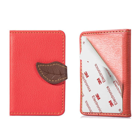 Creative PU leather Phone Wallet Case Women Men Credit Card Holder Pocket Stick 3M Adhesive Fashion Mobile Phone Card Holder - V.I.P Digital Presence