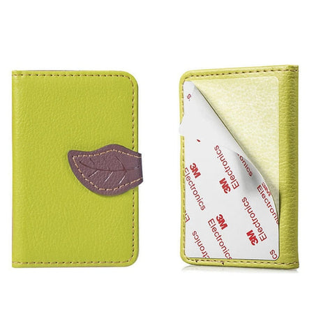 Creative PU leather Phone Wallet Case Women Men Credit Card Holder Pocket Stick 3M Adhesive Fashion Mobile Phone Card Holder - V.I.P Digital Presence