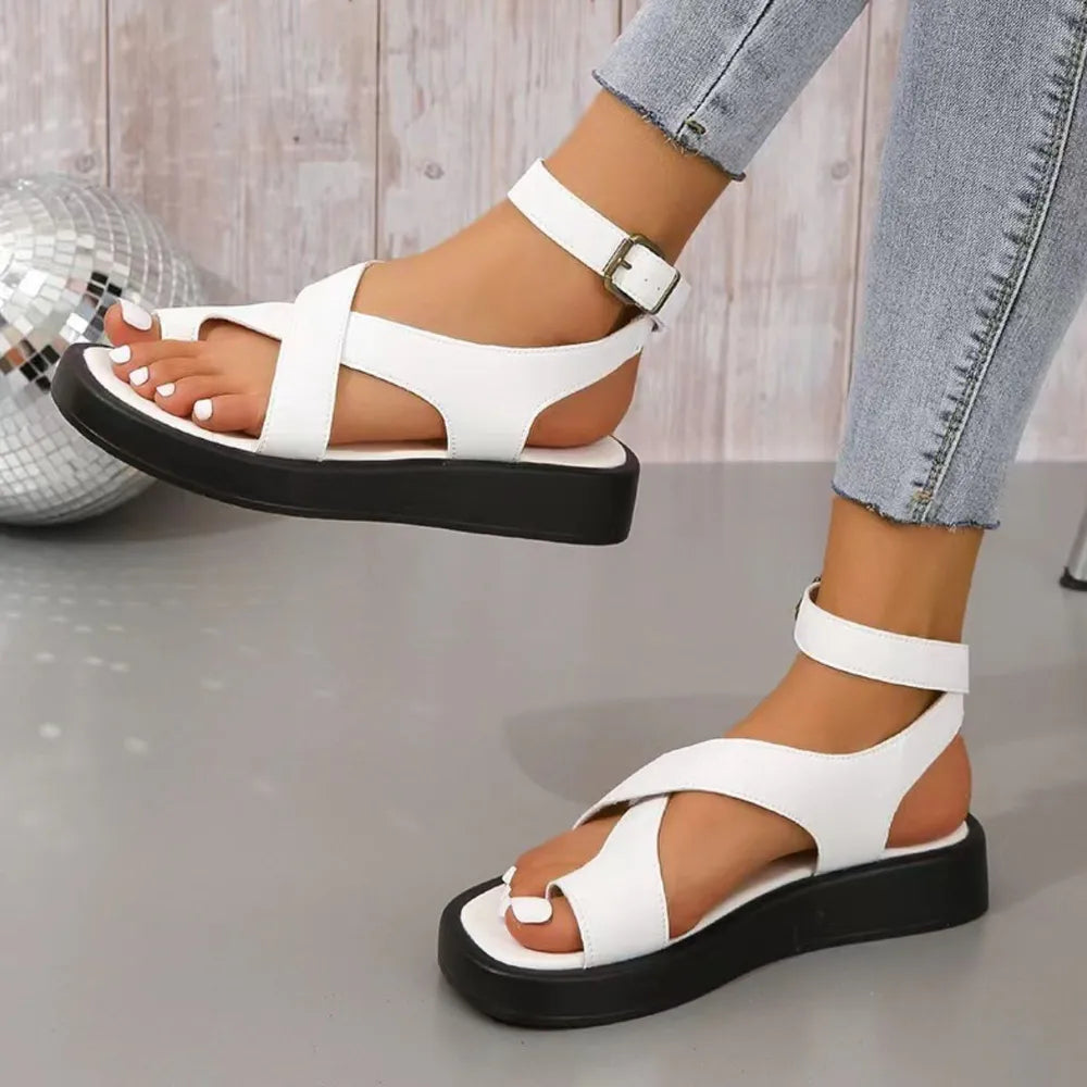 Crisscross Open Toe Platform Sandals - V.I.P Digital Presence