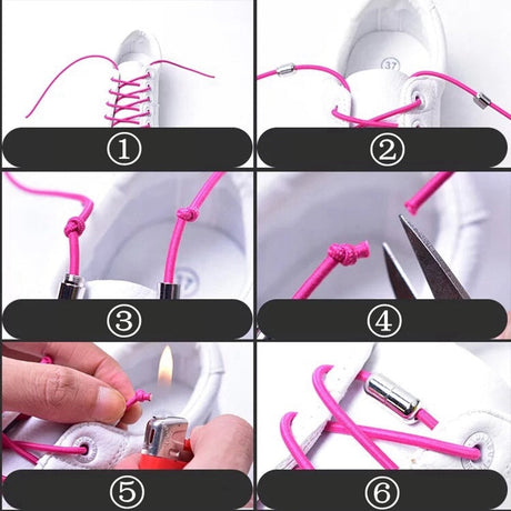 Elastic Lock Shoe Laces No Tie Shoelaces New Simplicity Round Metal Tip Shoelace Leisure Quick Sport Shoe Laces Unisex - V.I.P Digital Presence