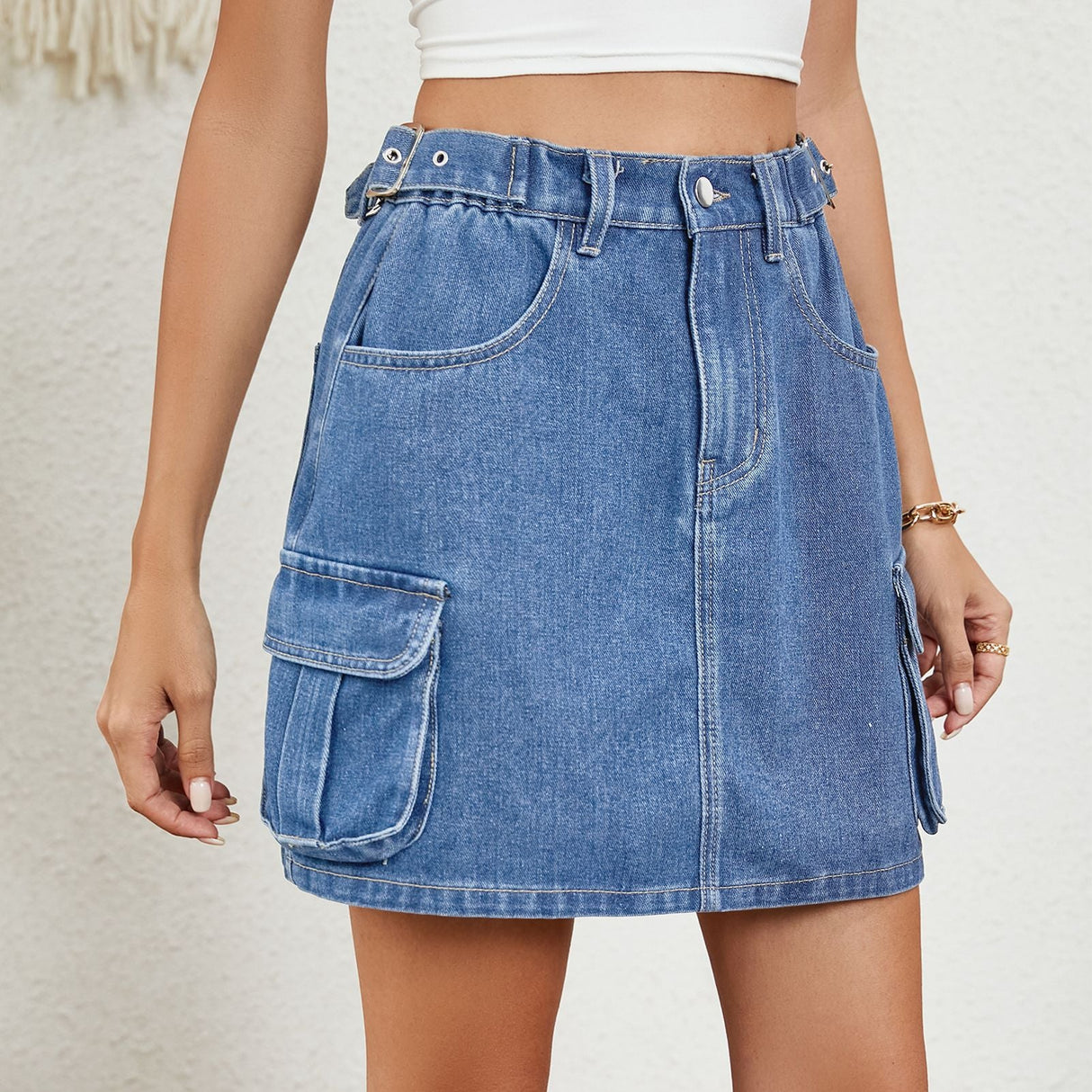 European and American women's adjustable denim short skirt and half skirt - V.I.P Digital Presence