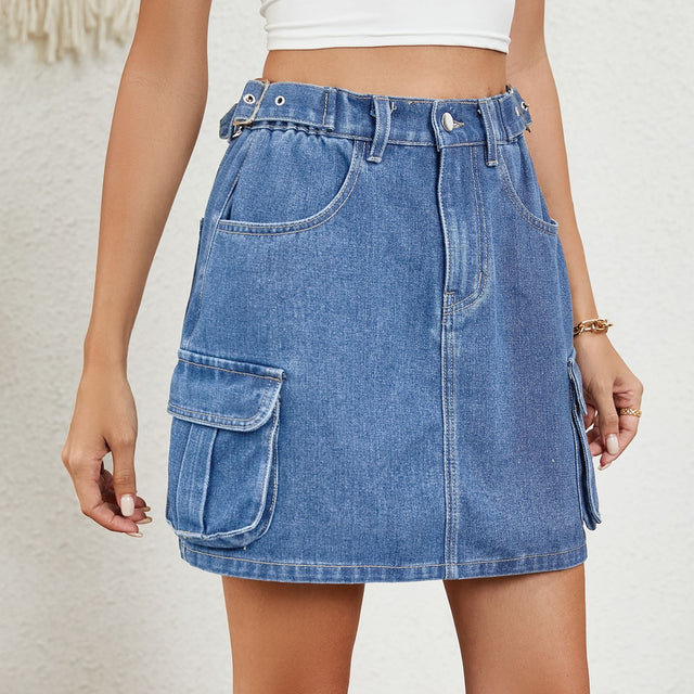 European and American women's adjustable denim short skirt and half skirt - V.I.P Digital Presence