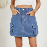 European and American women's adjustable denim short skirt and half skirt - V.I.P Digital Presence