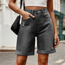 European and American women's perforated rolled edge five quarter denim shorts casual pants - V.I.P Digital Presence