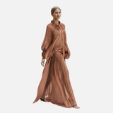 Fashionable niche design bat sleeve lace up pleated dress for women - V.I.P Digital Presence