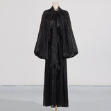 Fashionable niche design bat sleeve lace up pleated dress for women - V.I.P Digital Presence