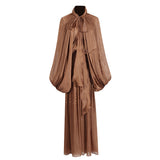 Fashionable niche design bat sleeve lace up pleated dress for women - V.I.P Digital Presence