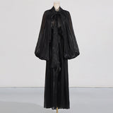 Fashionable niche design bat sleeve lace up pleated dress for women - V.I.P Digital Presence