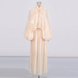 Fashionable niche design bat sleeve lace up pleated dress for women - V.I.P Digital Presence