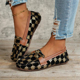Floral PU Leather Flat Loafers - V.I.P Digital Presence