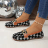 Floral PU Leather Flat Loafers - V.I.P Digital Presence