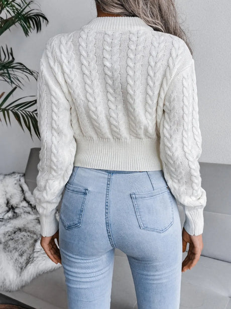 Fried Dough Twists waist closing knitting navel revealing sweater - V.I.P Digital Presence
