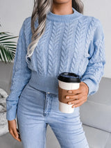 Fried Dough Twists waist closing knitting navel revealing sweater - V.I.P Digital Presence