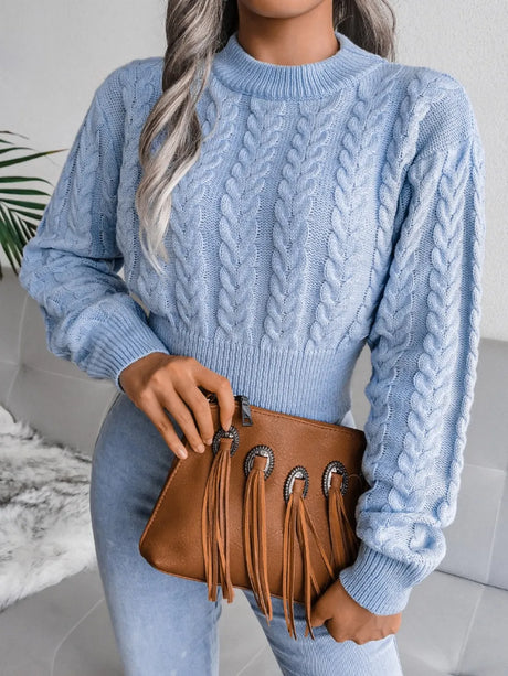 Fried Dough Twists waist closing knitting navel revealing sweater - V.I.P Digital Presence