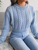 Fried Dough Twists waist closing knitting navel revealing sweater - V.I.P Digital Presence