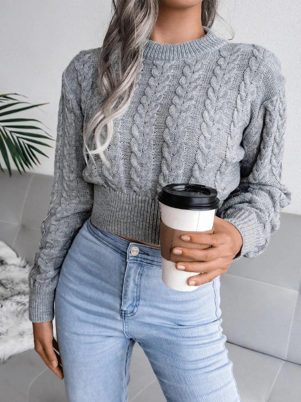 Fried Dough Twists waist closing knitting navel revealing sweater - V.I.P Digital Presence