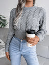 Fried Dough Twists waist closing knitting navel revealing sweater - V.I.P Digital Presence