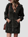 Half Zip Dropped Shoulder Oversized Hoodie - V.I.P Digital Presence