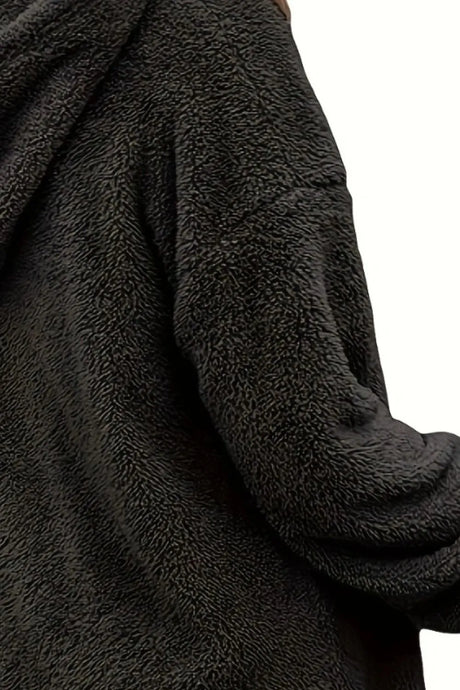 Half Zip Dropped Shoulder Oversized Hoodie - V.I.P Digital Presence