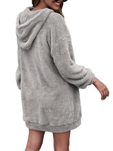 Half Zip Dropped Shoulder Oversized Hoodie - V.I.P Digital Presence