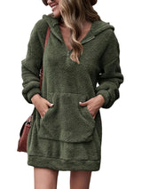 Half Zip Dropped Shoulder Oversized Hoodie - V.I.P Digital Presence