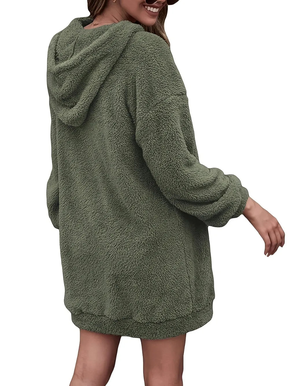 Half Zip Dropped Shoulder Oversized Hoodie - V.I.P Digital Presence